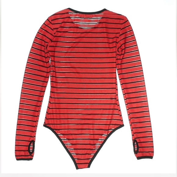 I.AM.GIA sheer stripped long sleeve bodysuit - Picture 7 of 8